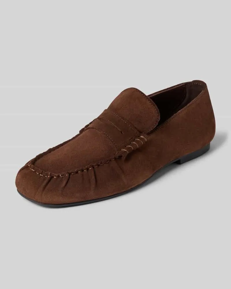 Alohas Loafers aus Leder mit glatter Sohle Modell 'Aven Dunkelbraun