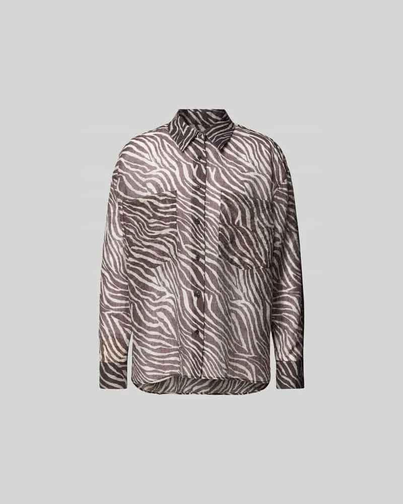 IRO Hemdbluse mit Knopfleiste Mittelbraun