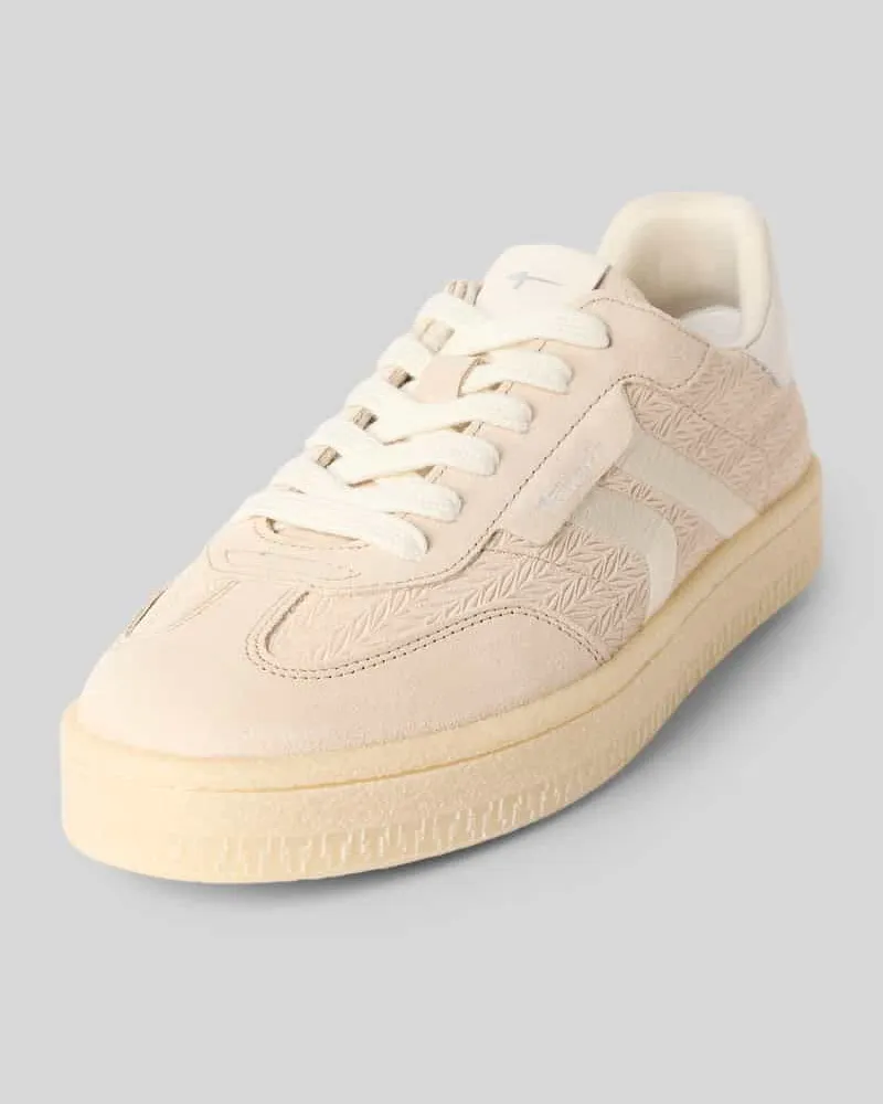 Tamaris Low Top Sneaker aus Rindsleder-Textile-Mix Offwhite