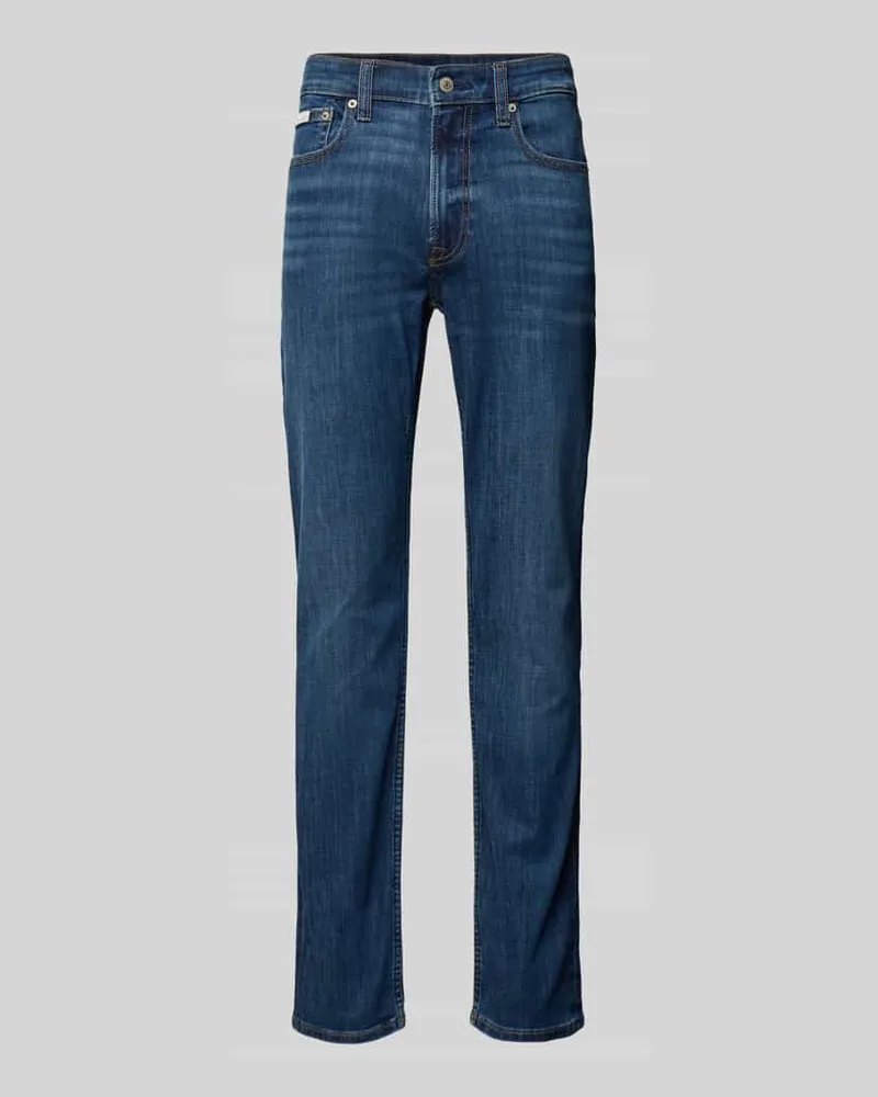 Calvin Klein Slim Fit Jeans mit 5-Pocket-Design Dunkelblau