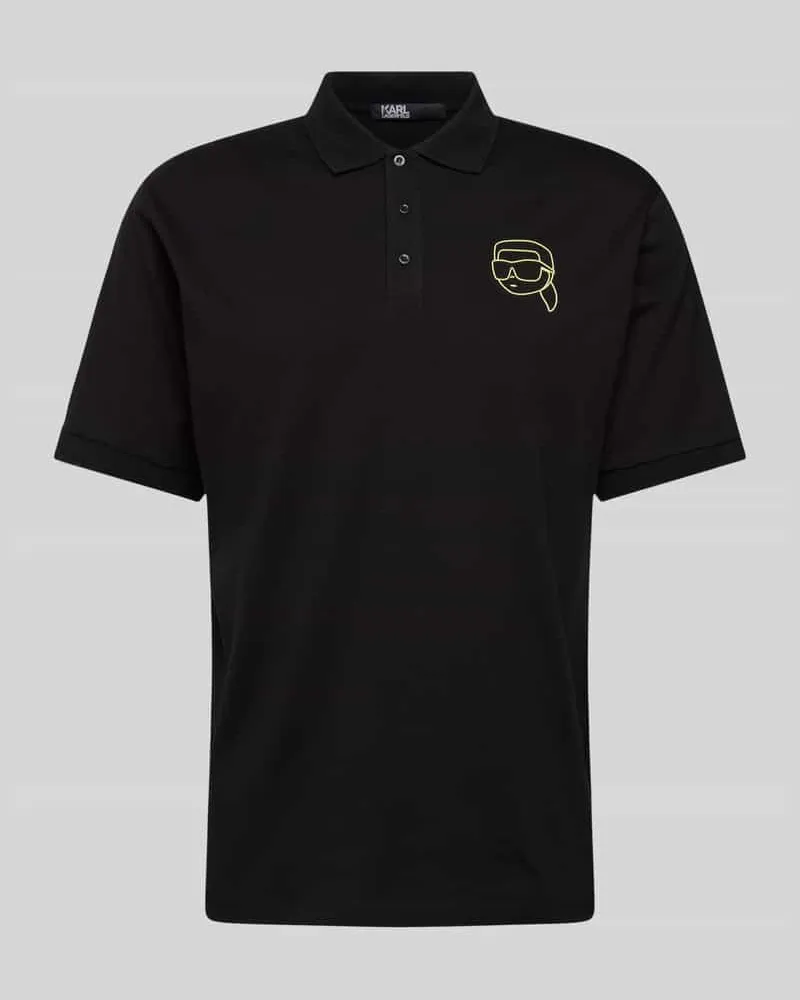 Karl Lagerfeld Poloshirt mit Logo-Print Black