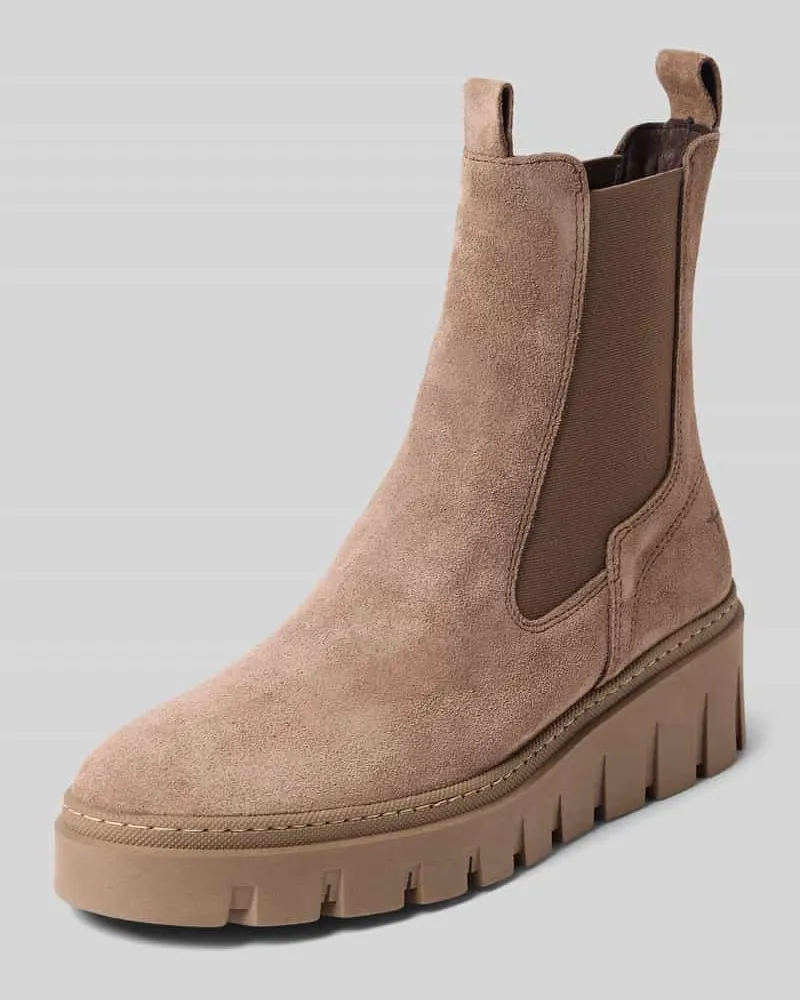 Tamaris Chelseas aus echtem Rindsleder Taupe