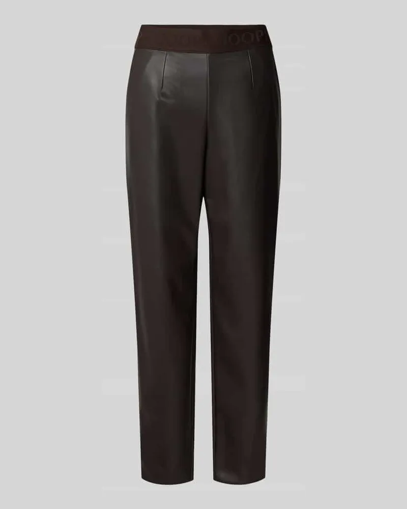 JOOP! Regular Fit Hose in Leder-Optik Modell 'PATRICIA Dunkelbraun