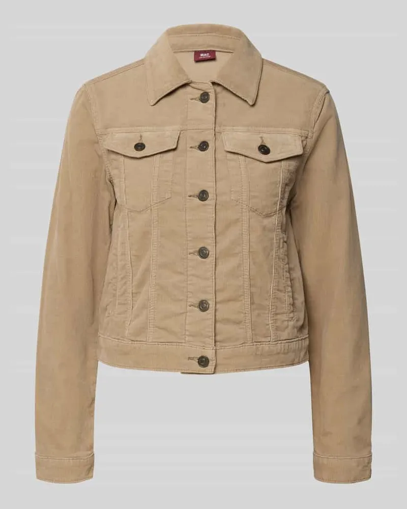 MAC Jeans Jacke aus Cord mit Brusttaschen Beige