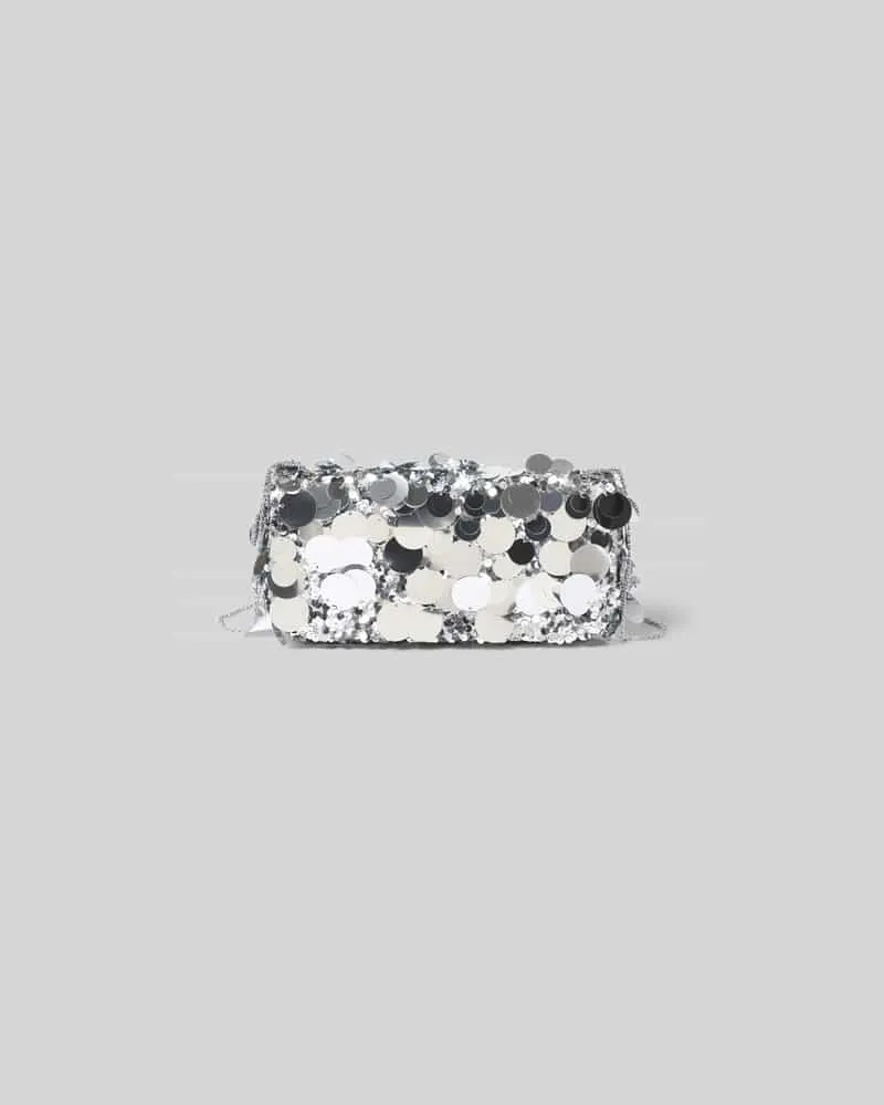 Paco Rabanne Shoulder Bag mit Allover-Pailettenbesatz Silber