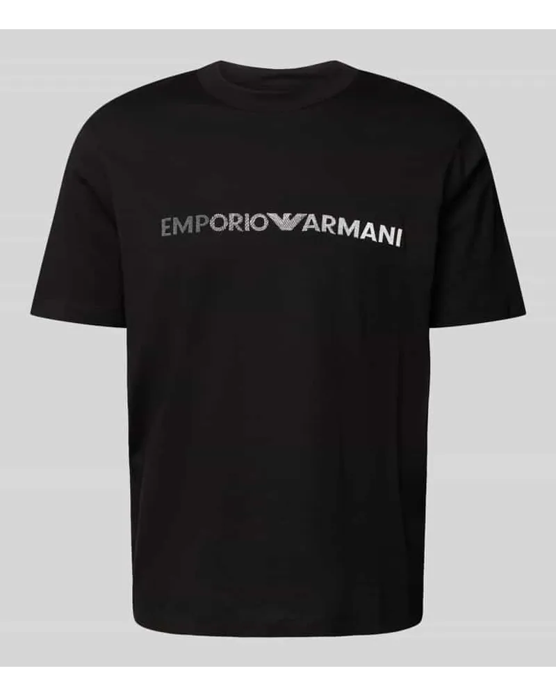 Emporio Armani T-Shirt mit Label-Stitching Black