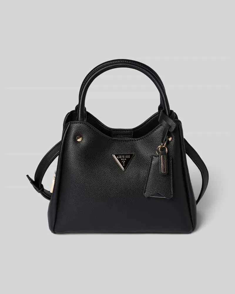 Guess Handtasche mit Label-Applikation Modell 'ECO MERIDIAN II Black