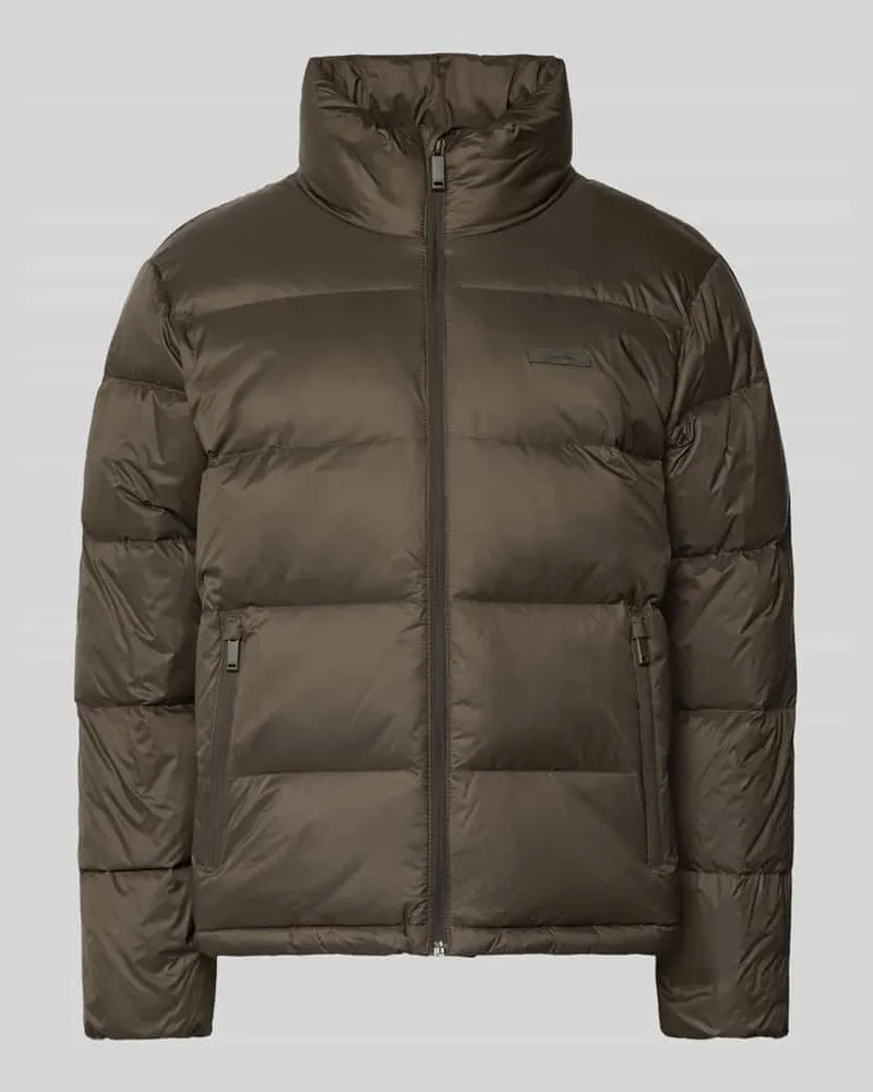 Calvin Klein Steppjacke mit Stehkragen Oliv