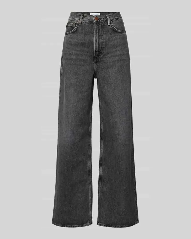 Samsøe & Samsøe Wide Leg Jeans im 5-Pocket-Design Modell 'REBECCA Anthrazit