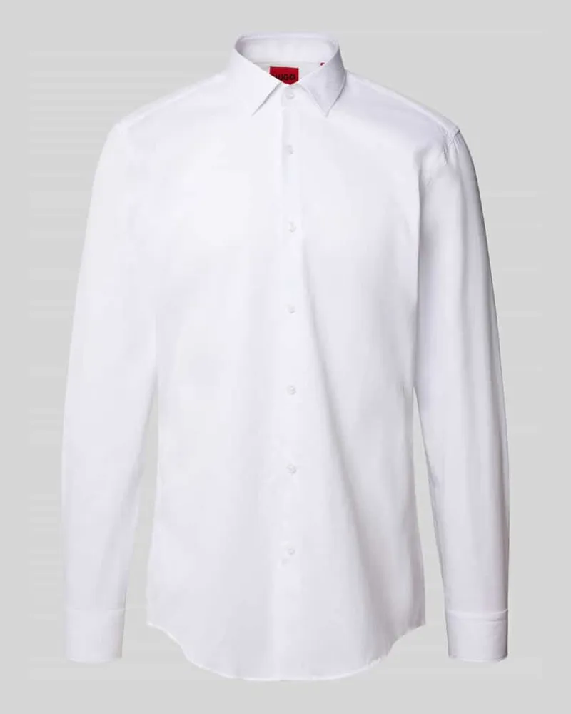 HUGO BOSS Slim Fit Businesshemd aus reiner Baumwolle Modell 'KENNO Weiss