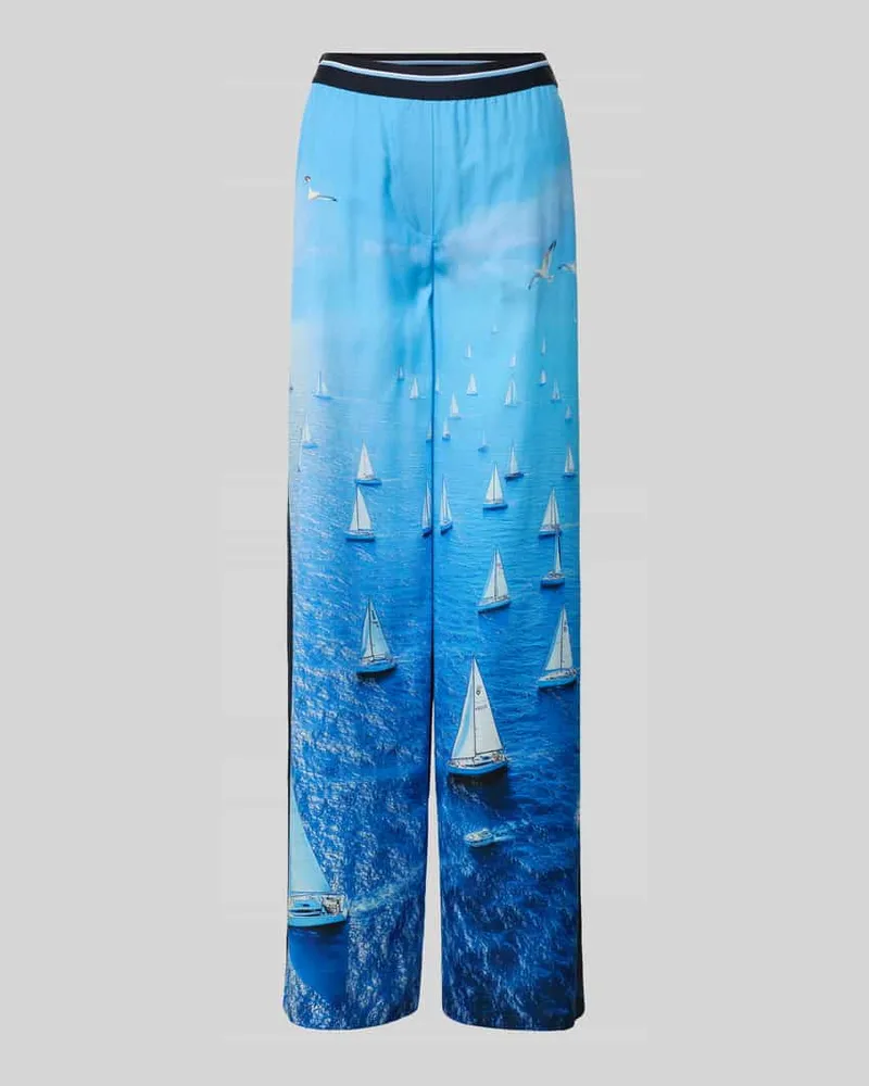 Marc Cain Wide Fit Stoffhose aus reinem Lyocell Sky