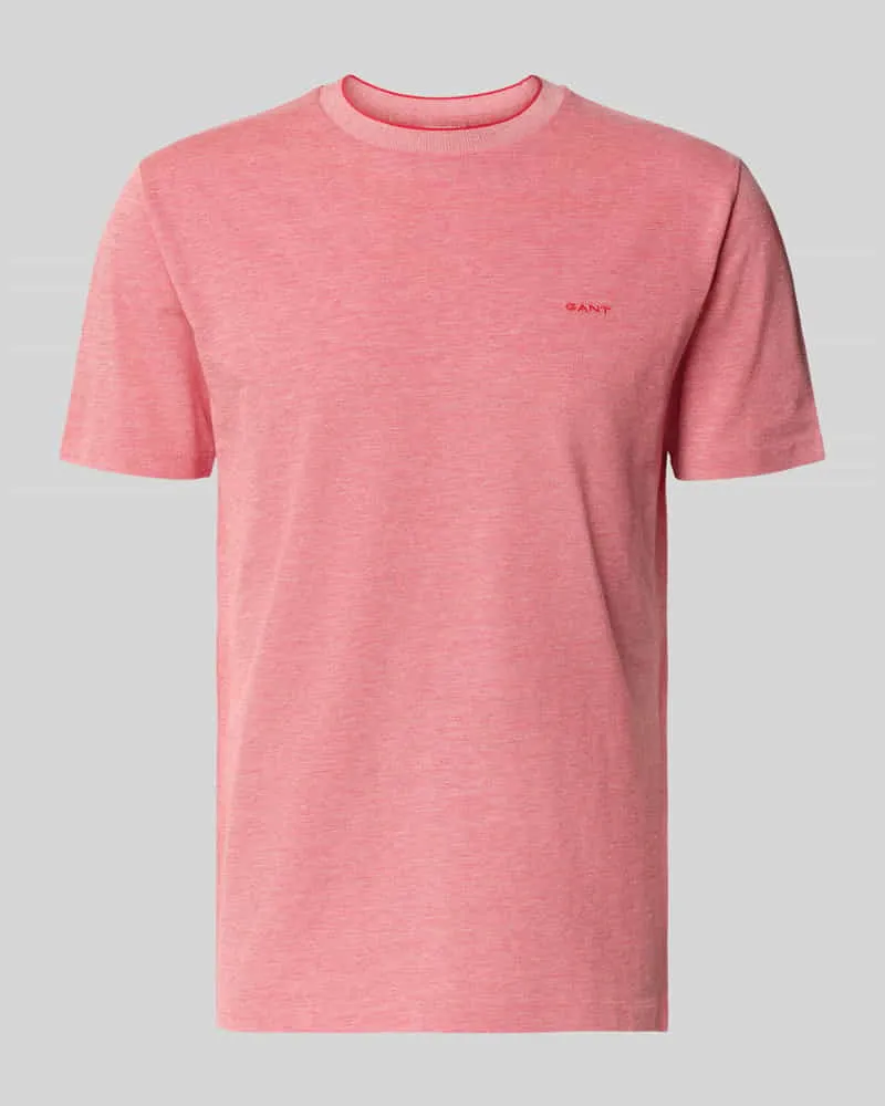 Gant T-Shirt mit Rundhalsausschnitt und Label-Stitching Apricot