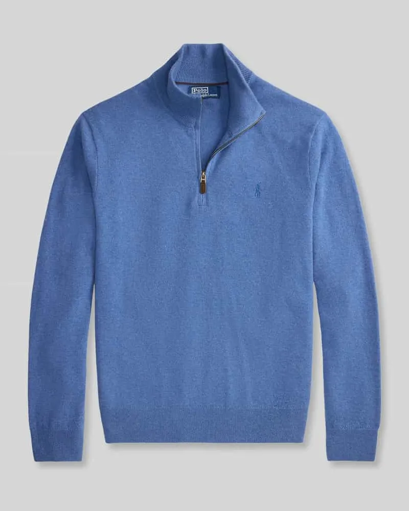 Ralph Lauren Regular Fit Troyer aus reiner Wolle Jeansblau