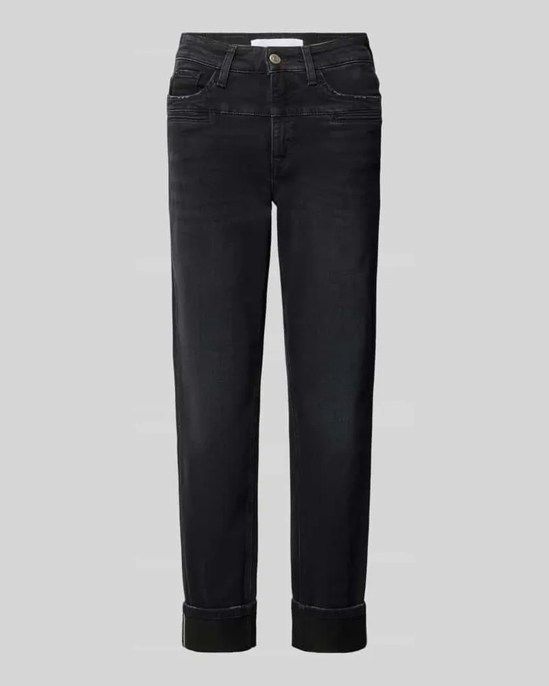 Cambio High Waist Jeans mit Umschlagabschluss Modell 'PEARLIE Black
