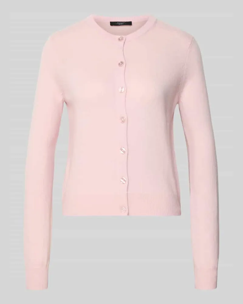 Max Mara Slim Fit Strickjacke aus Woll-Kaschmir-Mix Modell 'NEBBIA Rosa