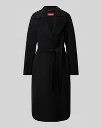 Max Mara Schurwollmantel mit Bindegürtel Modell 'CLES Black