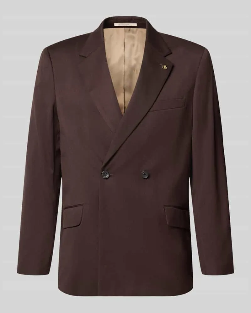 Scotch&Soda Regular Fit Sakko mit Woll-Anteil Schoko