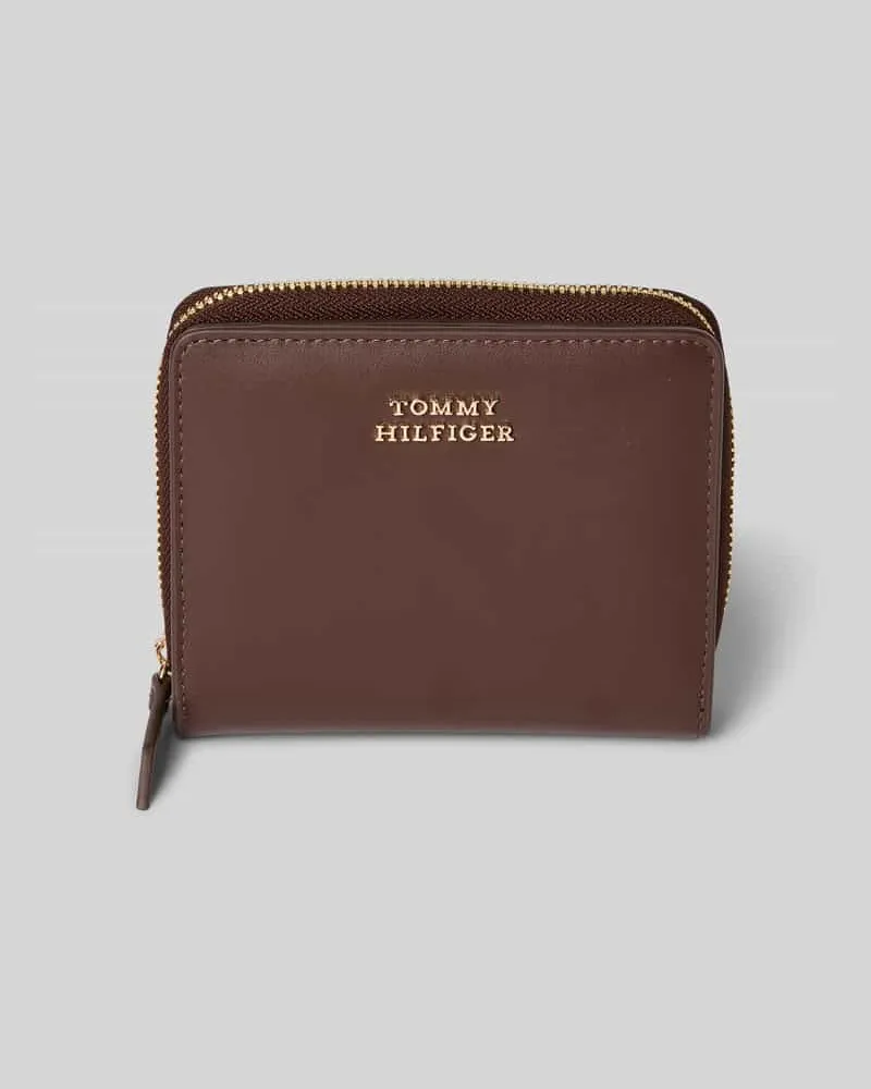 Tommy Hilfiger Portemonnaie aus echtem Rindsnappa Dunkelbraun