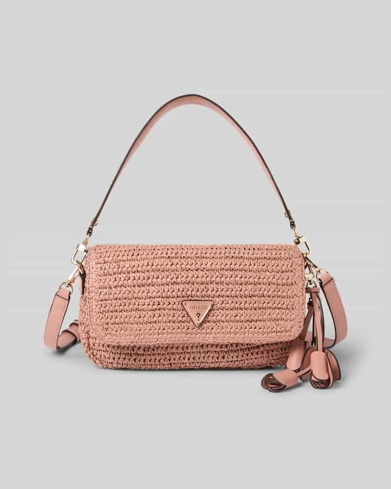 Guess Shoulder Bag in Flecht-Optik Modell 'OFELIA Rosa