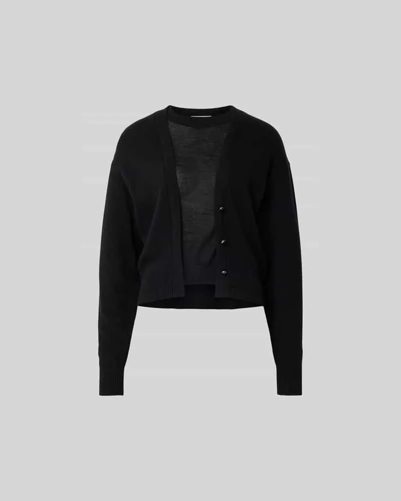 Paco Rabanne Cardigan aus Woll-Mix Black