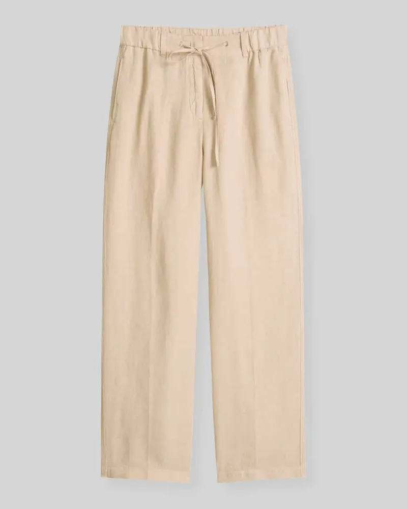 Marc O'Polo Wide Leg Hose aus reinem Leinen Sand