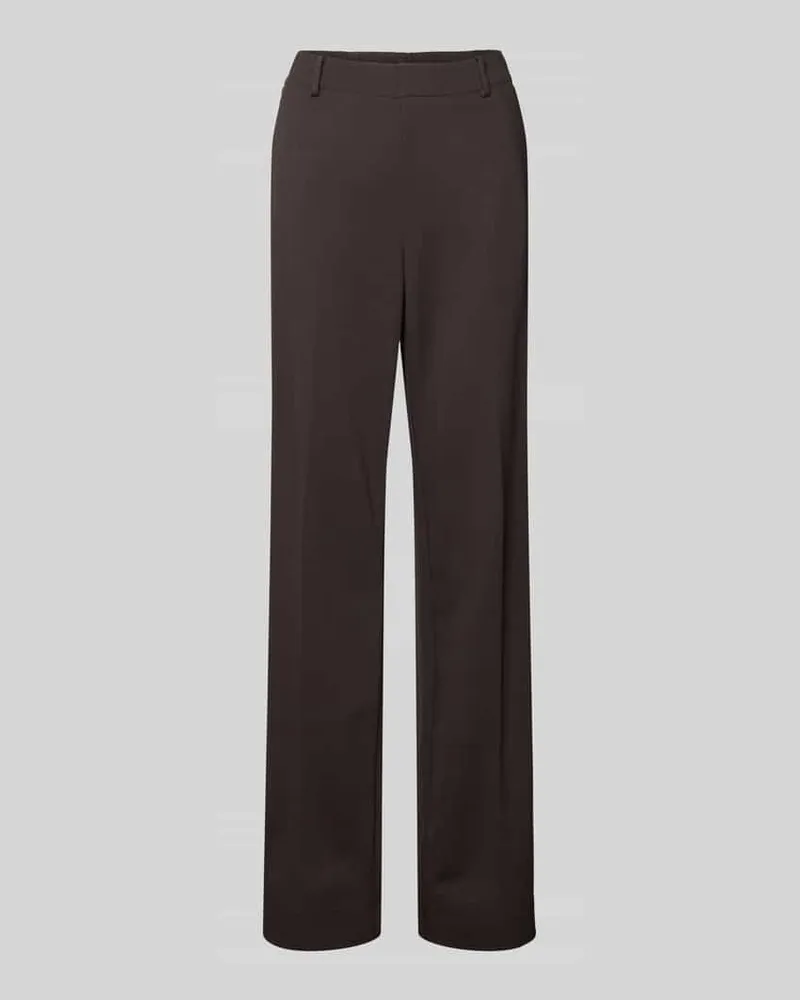 SteHmann Straight Leg Stoffhose mit Bügelfalten Modell 'Fenja Schoko