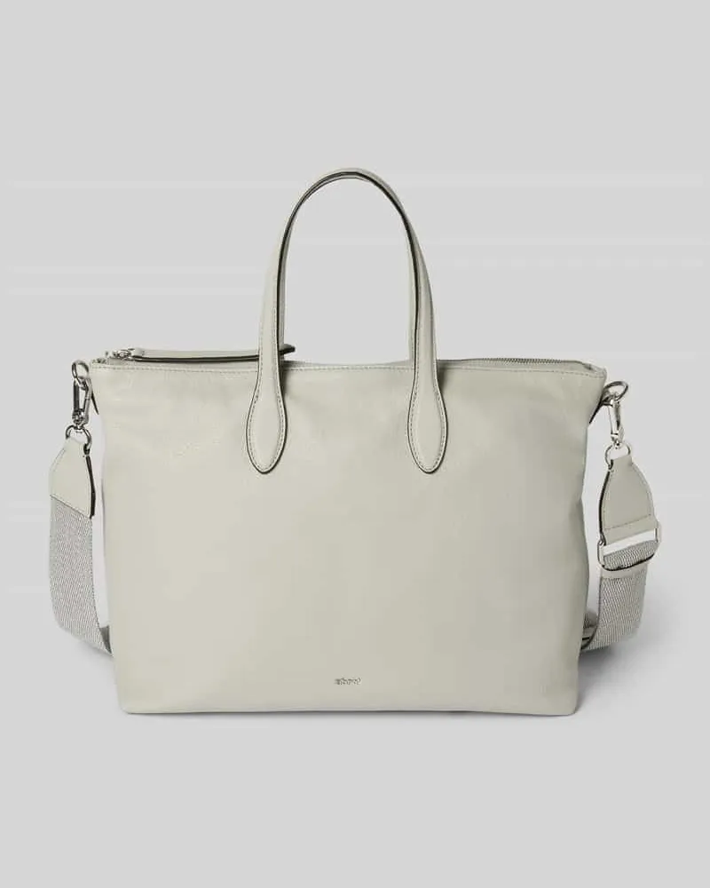Abro Shopper mit Label-Applikation Modell 'CLIVIA Mittelgrau
