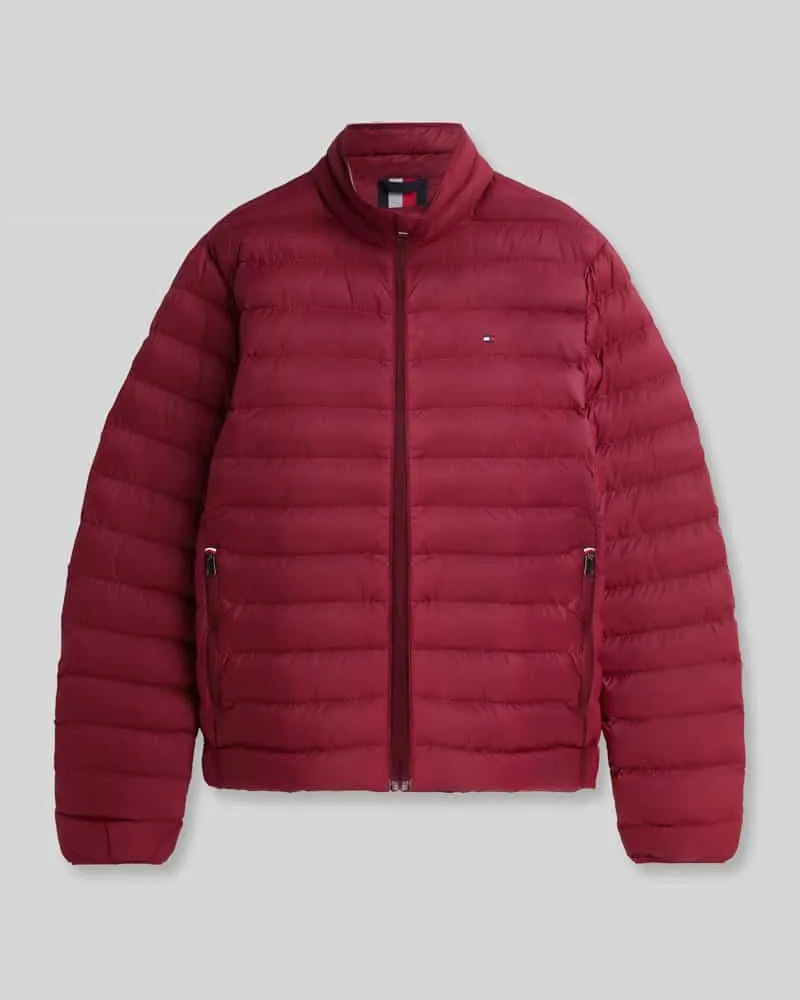 Tommy Hilfiger Regular Fit Steppjacke mit Logo-Stitching Bordeaux