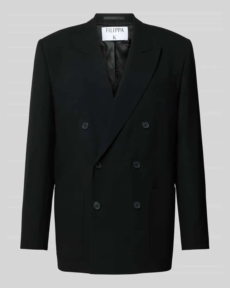 Filippa K Straight Fit Sakko aus Woll-Mix Black