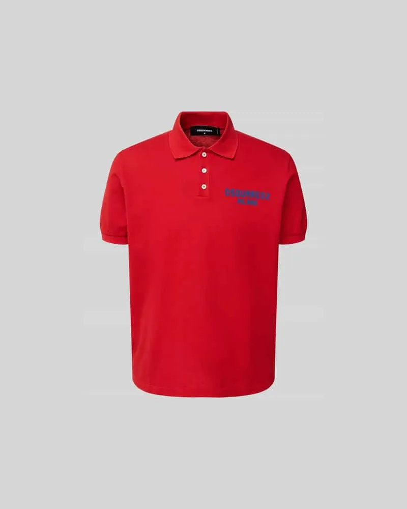 Dsquared2 Regular Fit Poloshirt aus Baumwolle Rot