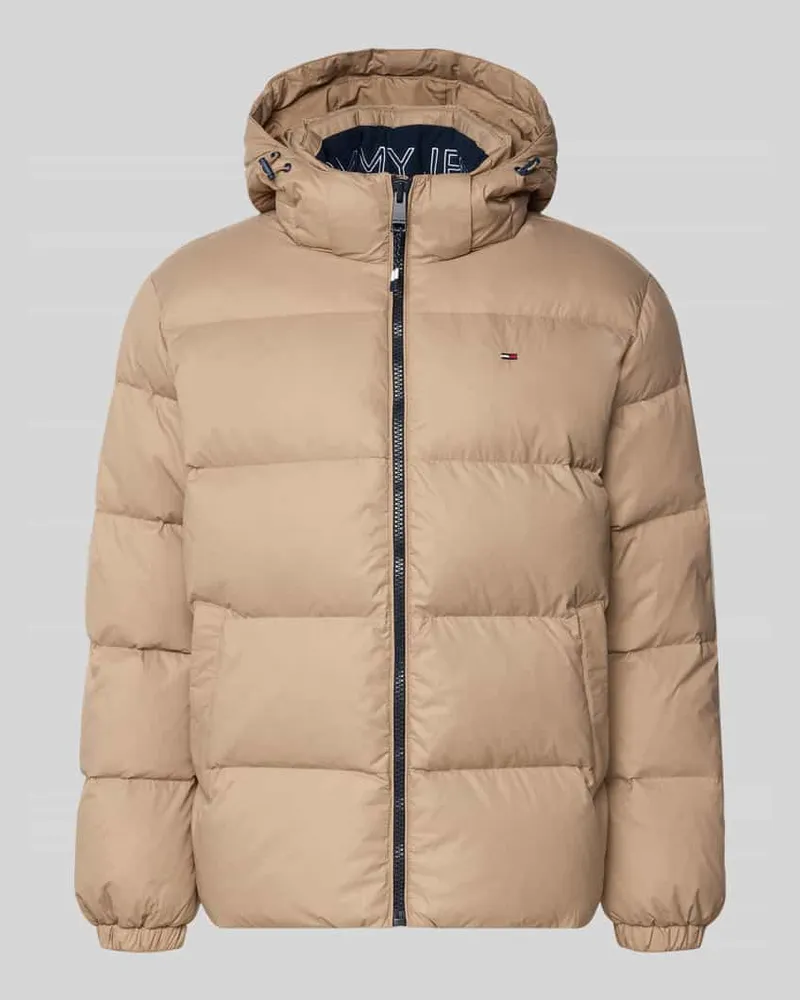 Tommy Hilfiger Regular Fit Daunenjacke mit Logo Stitching Beige
