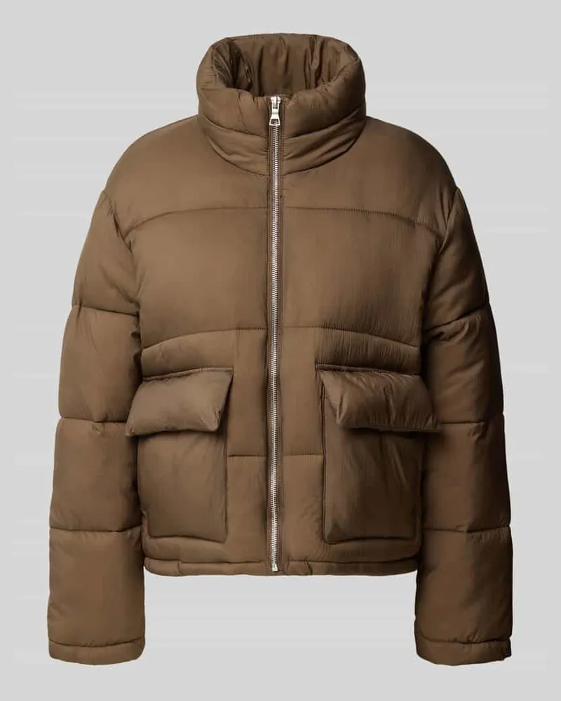 Mango Steppjacke mit Pattentaschen Modell 'LAURI Taupe