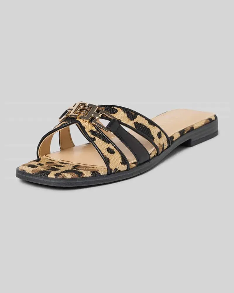 Guess Slipper aus Leder-Mix Modell 'Realla Camel