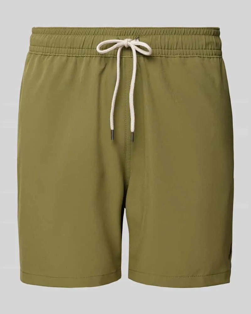 Ralph Lauren Badehose in unifarbenem Design mit elastischem Bund Schilf