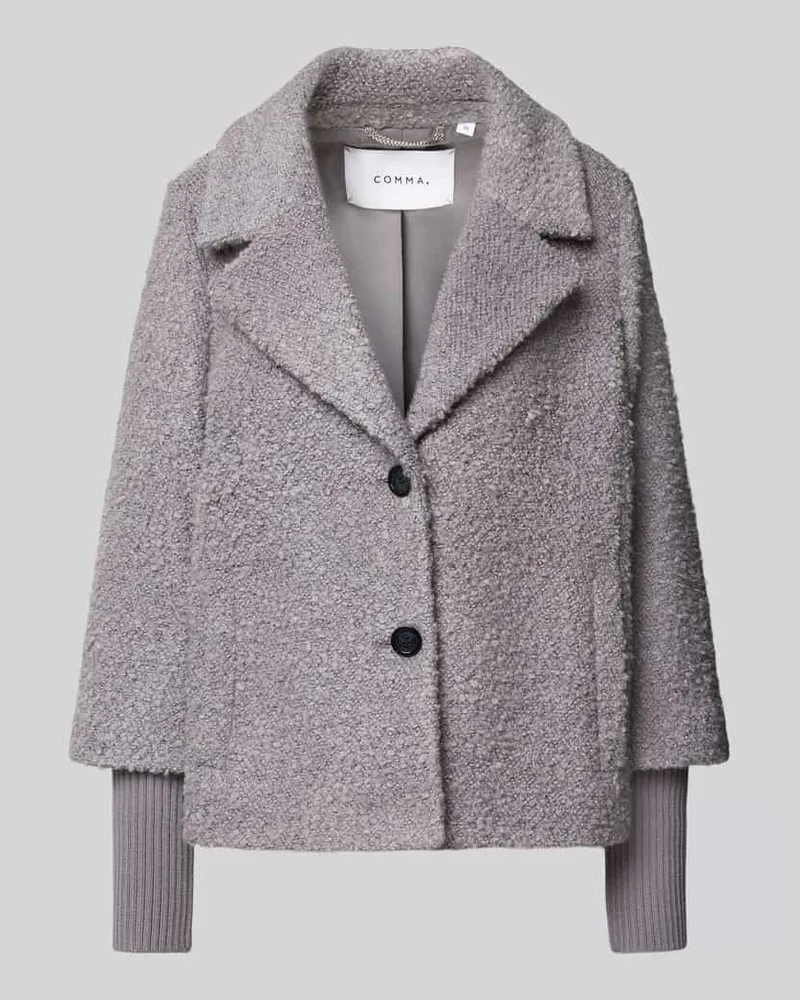 COMMA Jacke mit Woll-Anteil und Reverskragen Mittelgrau