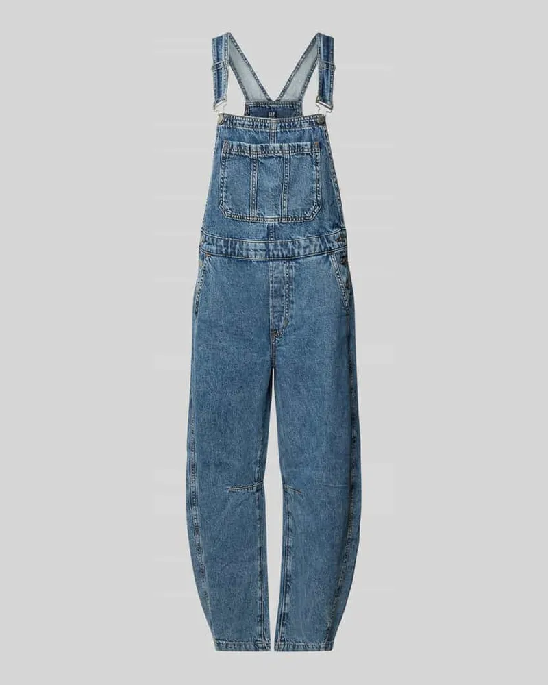 GAP Barrel Fit Denim-Latzhose mit verstellbaren Trägern Jeansblau