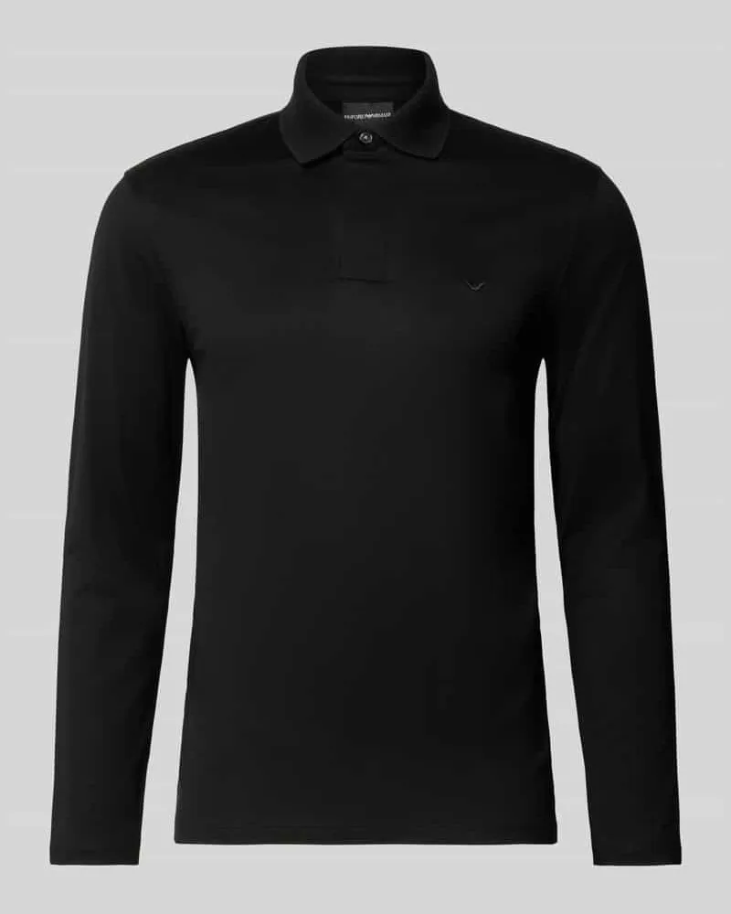 Emporio Armani Slim Fit Poloshirt aus Lyocell-Mix Black