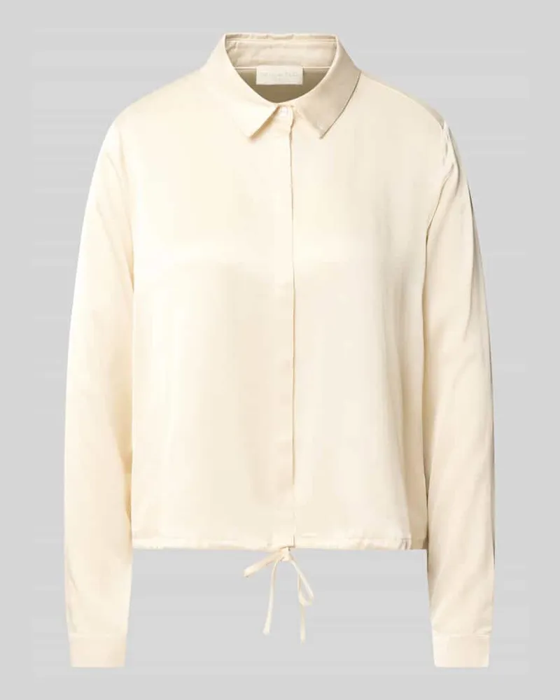 Milano Italy Regular Fit Bluse aus Viskose mit verdeckter Knopfleiste Offwhite