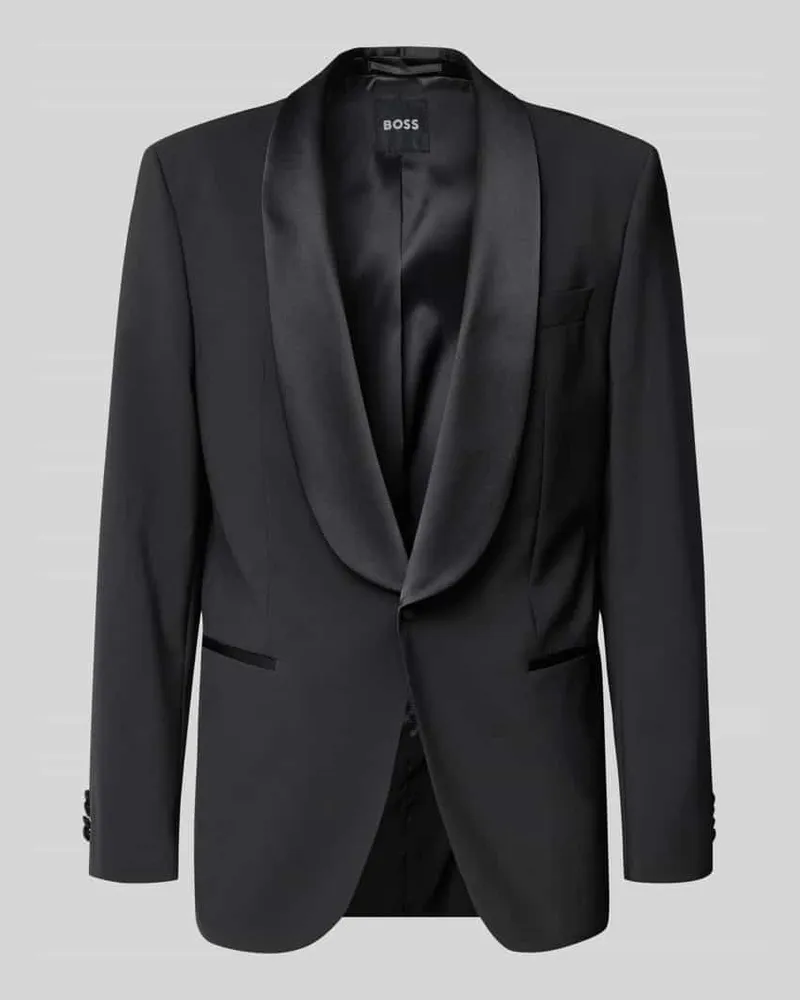 HUGO BOSS Regular Fit Anzugsakko aus Woll-Mix Modell 'JASPER TUX Black