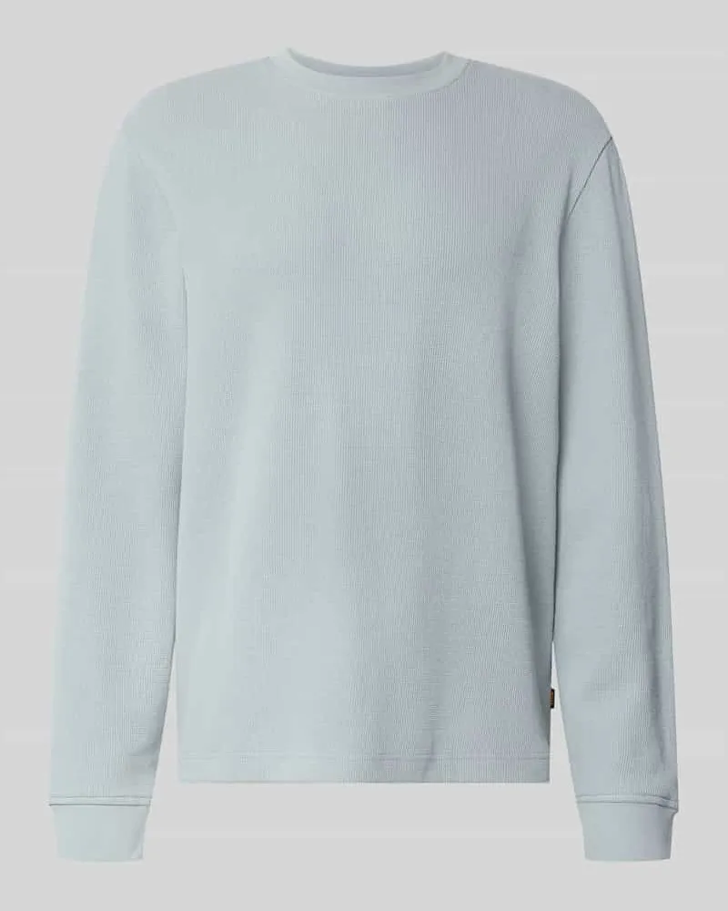 HUGO BOSS Regular Fit Langarmshirt aus Baumwoll-Mix Modell 'WE-TEMPEST Eisblau