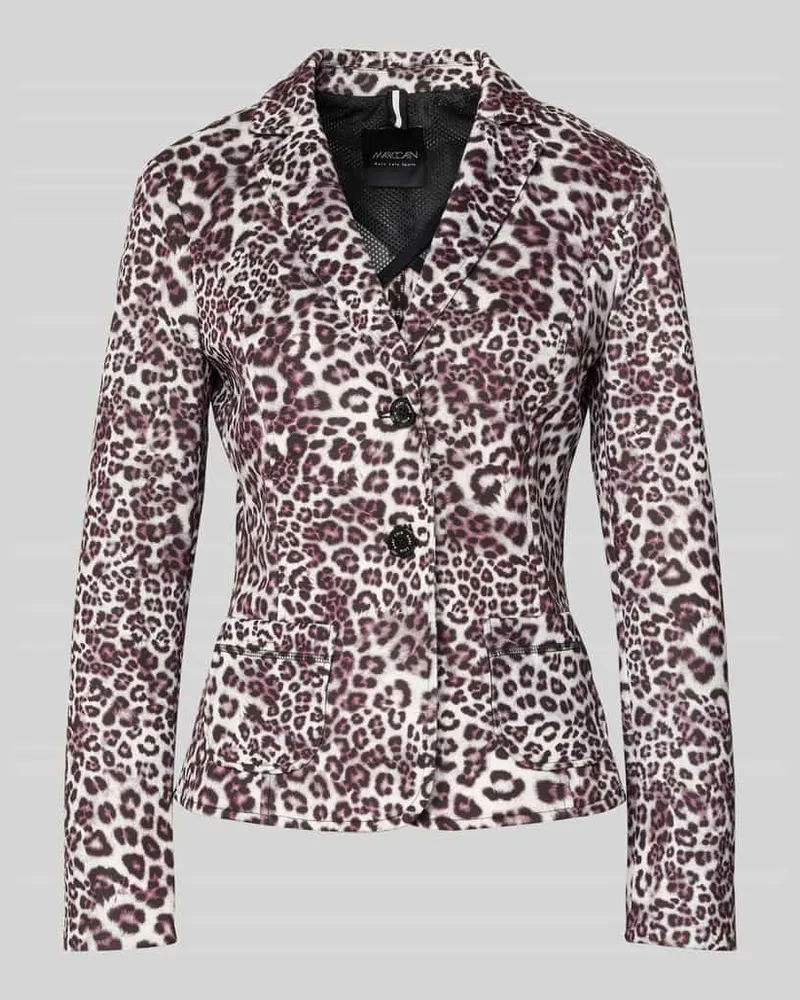 Marc Cain Slim Fit Blazer mit Allover-Animal-Print Sand