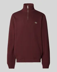 Lacoste Strickpullover mit Stehkragen Bordeaux