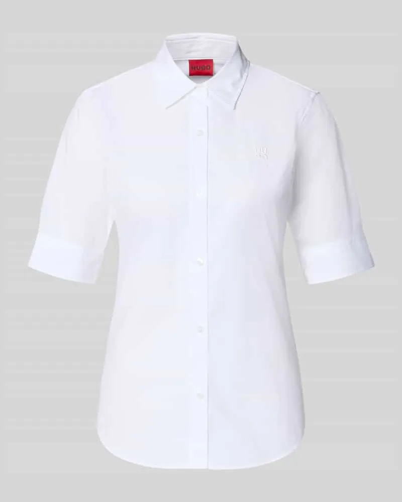 HUGO BOSS Oversized Hemdbluse aus reiner Baumwolle Modell 'The Summer Shirt Weiss