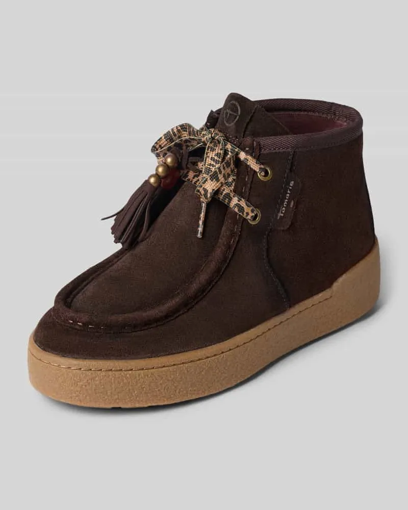 Tamaris Sneaker aus echtem Rindsleder Dunkelbraun