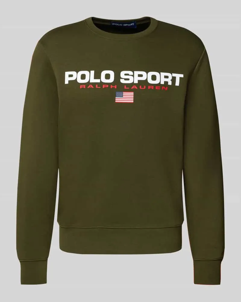 Ralph Lauren Sweatshirt mit Label-Print Oliv