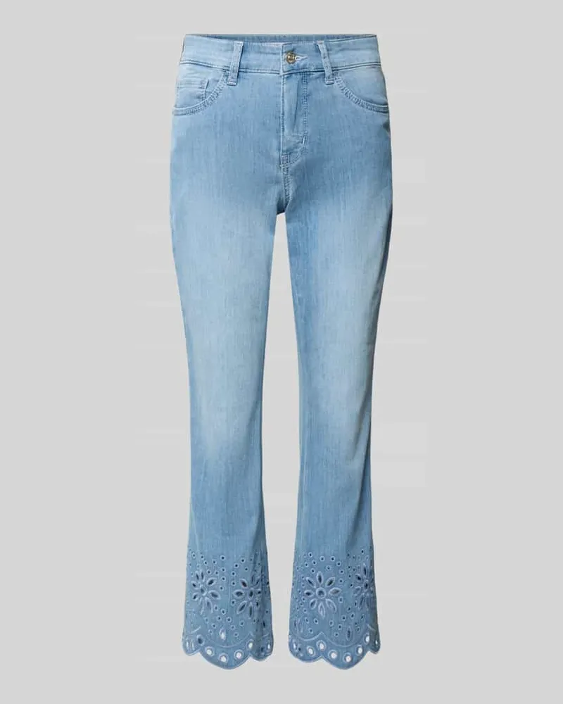 MAC Jeans Hose mit Lochstickerei Modell 'KICK Blau