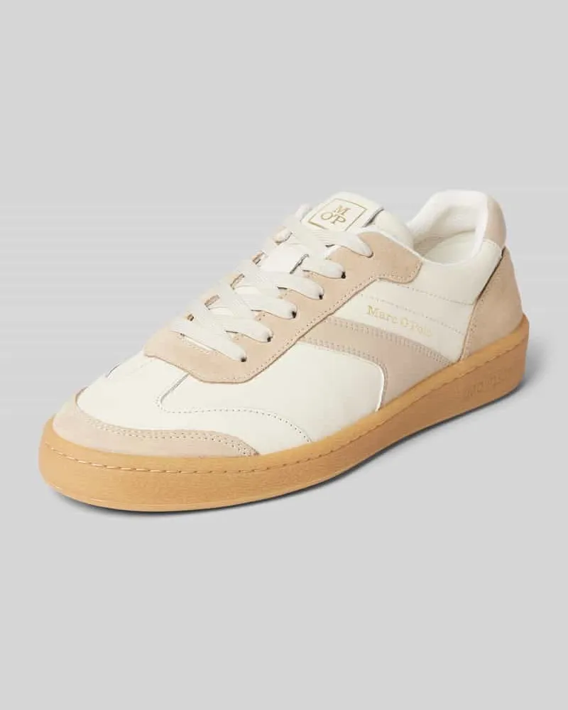 Marc O'Polo Low Top Sneaker aus edlem Rindleder Weiss