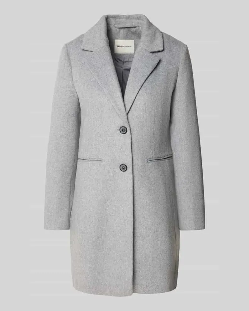 Tom Tailor Slim Fit Mantel mit Woll-Anteil Hellgrau