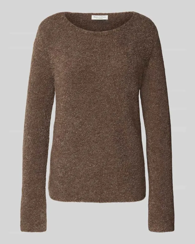Marc O'Polo Regular Fit Strickpullover aus Schurwoll-Mix mit Alpaka-Anteil Dunkelbraun