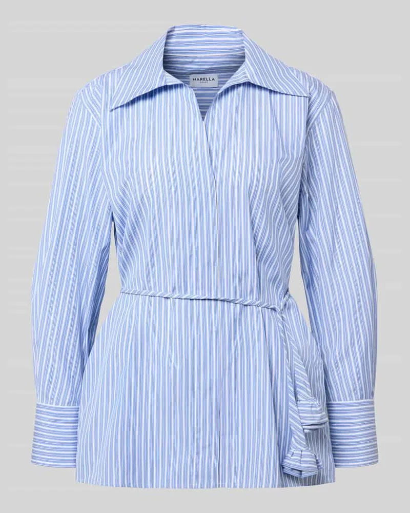 MARELLA Slim Fit Bluse mit Bindegürtel Modell 'STABARIN Hellblau